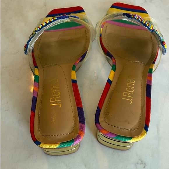 J.Renee Vibrant Multicolor Beaded Heels with Fish - Picture 5 of 9